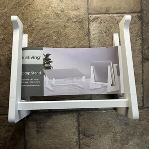 Laptop Stand Desktop Wooden White New Trueliving